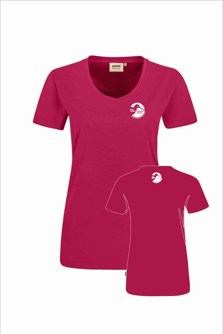 Ein Kiwi gegen Krebs V-Shirt Damen; Logo: klein/klein